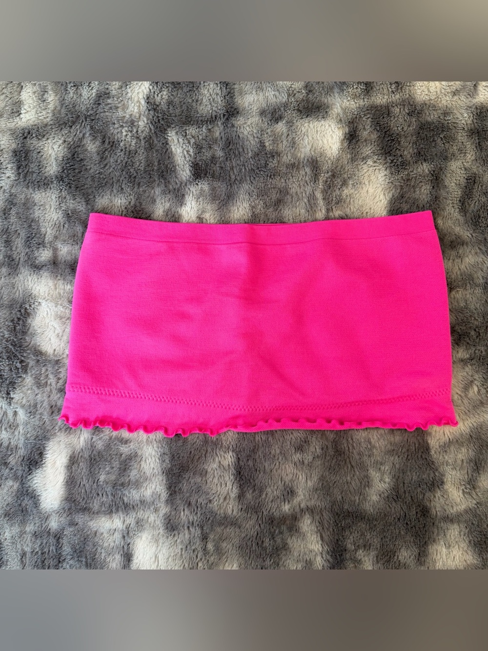 No Boundaries Hot Pink Bandeau  with Lettuce Hem size small